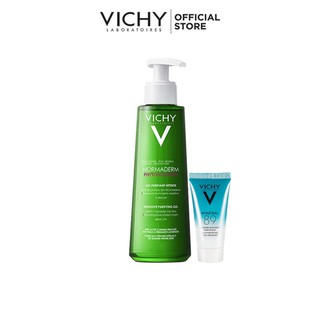 Bộ Gel rửa mặt làm sạch sâu, giảm bã nhờn và se khít lỗ chân lông cho da dầu mụn VICHY Normaderm Phytosolution Gel