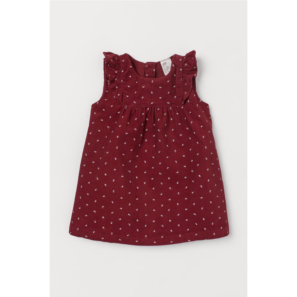 Váy nhung đỏ HM H&amp;M sz 6-9, 9-12, 12-18, 18-24m, 3-4y_hàng chính hãng Mỹ