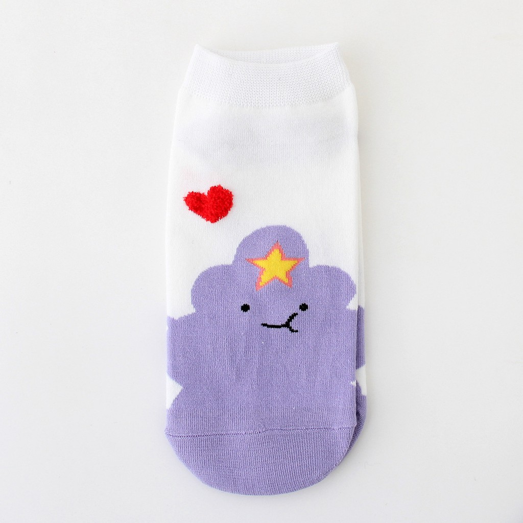 Vớ Ngắn Cổ Adventure Time Tất cổ thấp Dễ thương In hình hoạt hình cute Vớ nữ cổ ngắn Cotton