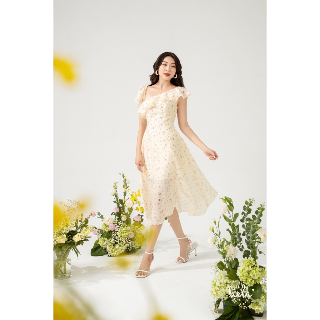 TIELA Đầm Váy hoa cổ vạt chéo - Mirabel Dress