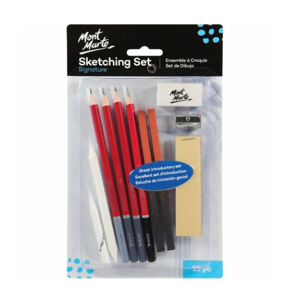 Bộ chì phác thảo 13 món Mont Marte - Signature Sketching Set 13pc