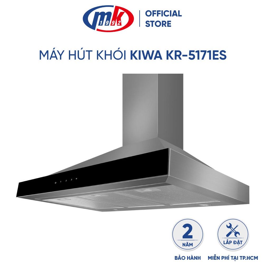 Máy hút khói Kiwa KR-5171ES - Máy hút mùi bảo hành chính hãng Mekong (2 lưới lọc khử mùi than hoạt tính)