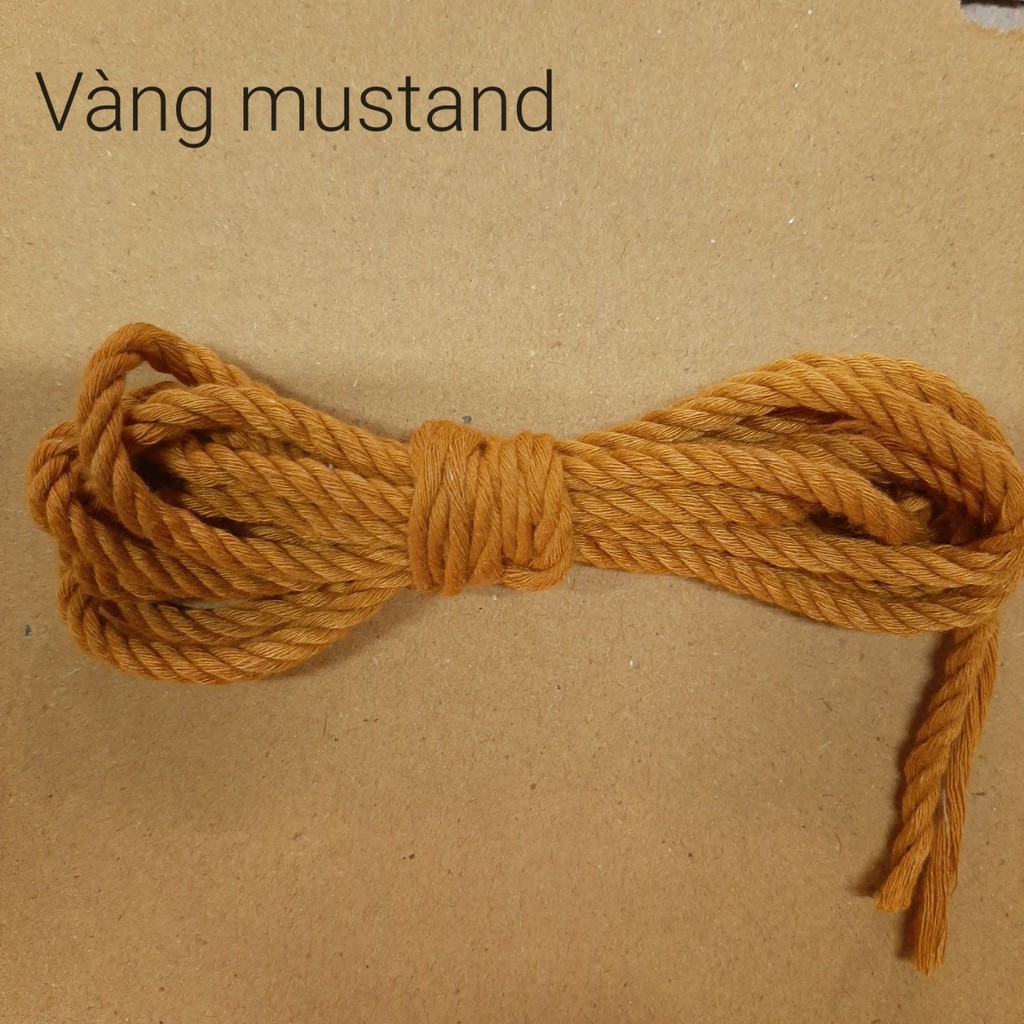 500g Dây thừng se macrame, dây cotton.-3mm. Nhiều màu sắc.