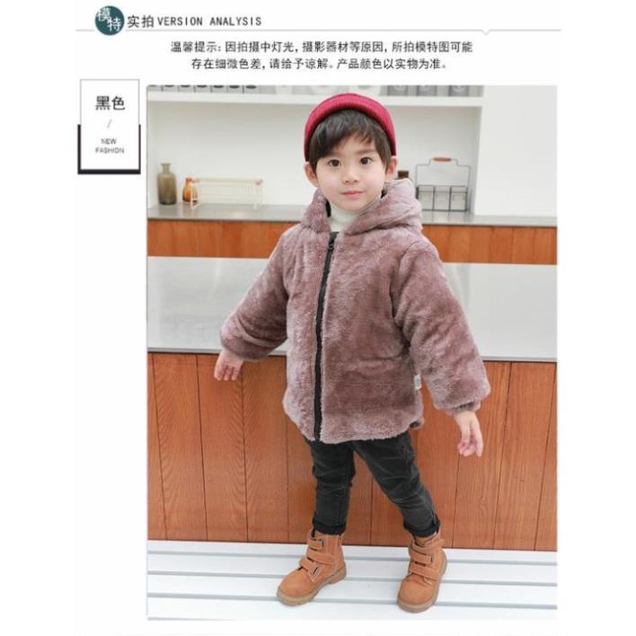 💕 Áo khoác phao lót lông cừu siêu ấm cho bé trai và bé gái, áo phao cho bé mặc được cả 2 mặt 💕