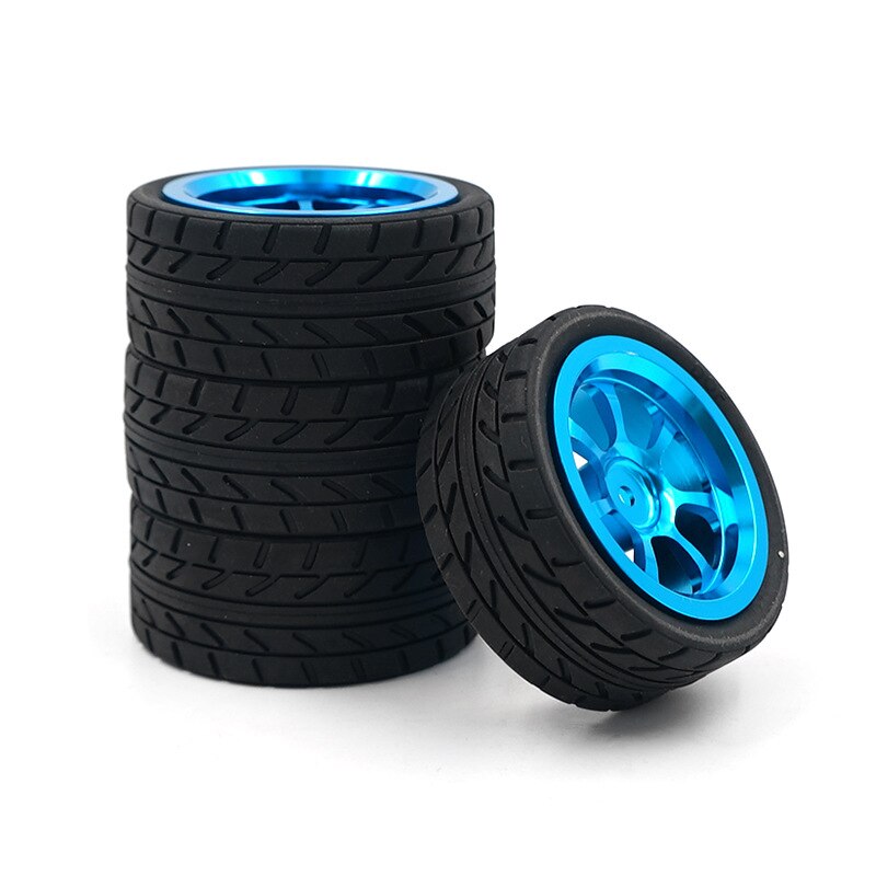 Vành và Lốp 4PCS với Bộ điều hợp 7mm đến 12mm cho 1/18 WLtoys A959-B A949 A959 A969 A979 K929 Bộ phận ô tô RC Bánh xe hợp kim nhôm