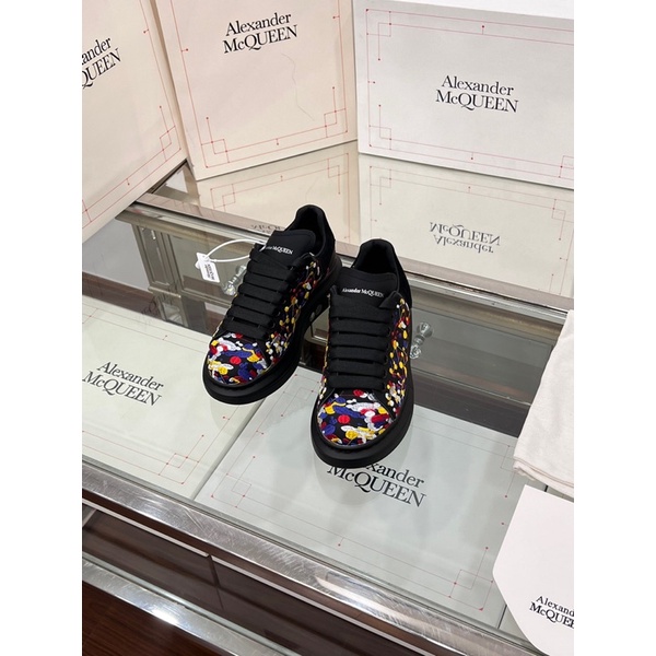 Giày thể thao nam và nữ thương hiệu Alexander McQueen da thật cao cấp thêu hoa