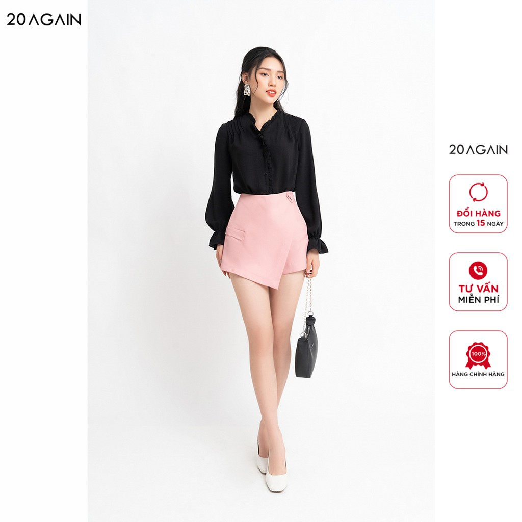 [Mã WABRAG99 giảm 10% đơn 99K] Quần short nữ 20AGAIN 4 MÀU, đủ size, sooc xẻ tà túi ốp SVW0836