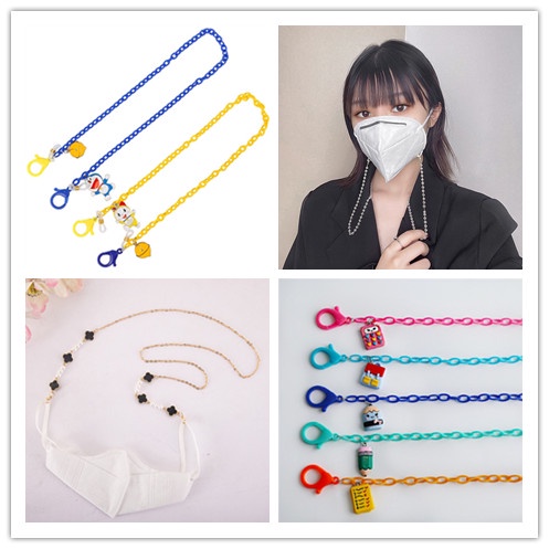 Dây Đeo Kính Chống Thất Lạc Mặt Hình Cỏ Bốn Lá/ Thỏ Đính Ngọc Trai Và Ngọc Trai Thời Trang Cho Nam Và Nữ