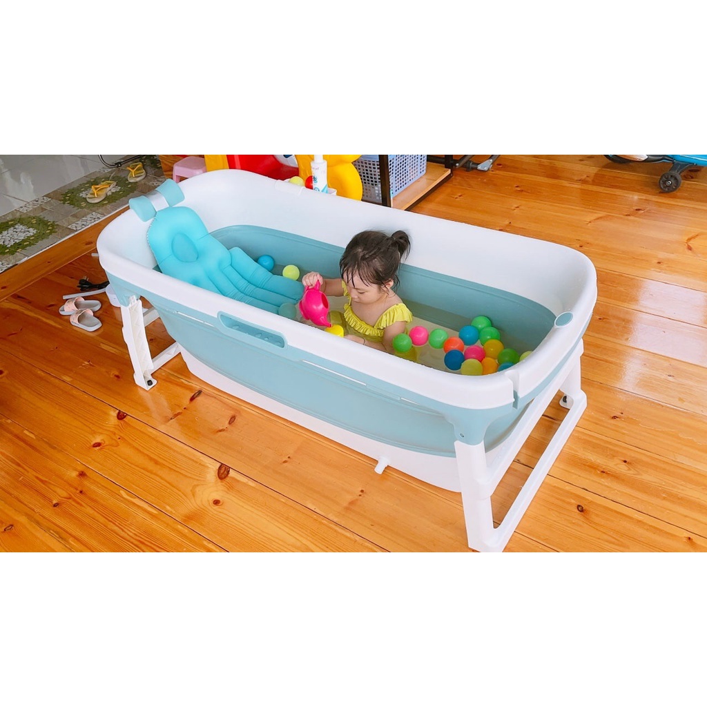 Bồn tắm gấp gọn cho trẻ em PTY HOUSE, kích thước 117cm loại không nắp, xông hơi thư giãn chất liệu nhựa cao cấp