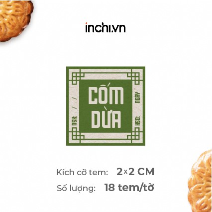 Tem Decal Nhân Bánh Trung Thu Vuông Có Sẵn  Size 12 Tem/ Tờ - 13 Nhân &Tem Nhân Tự Viết