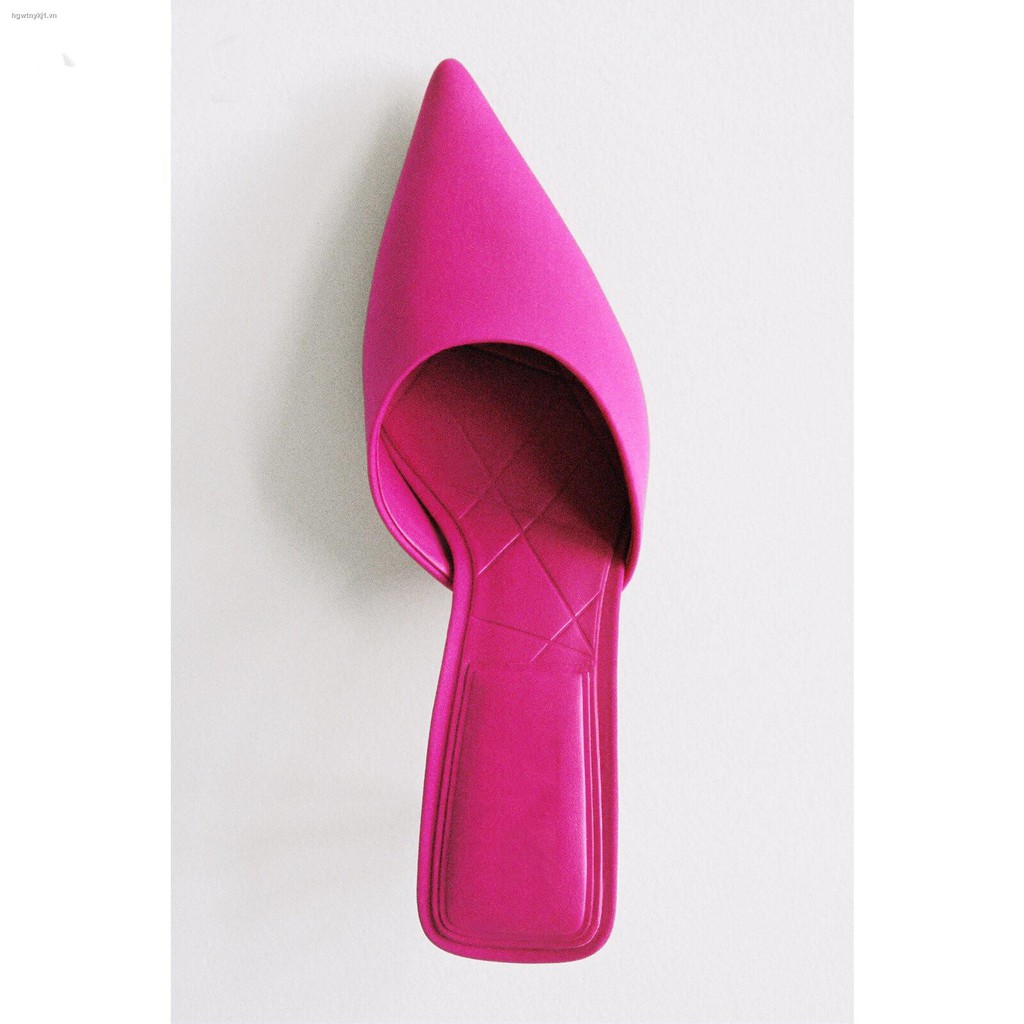 Dép cao gót Zar mũi nhọn màu hồng thời thượng cho nữ