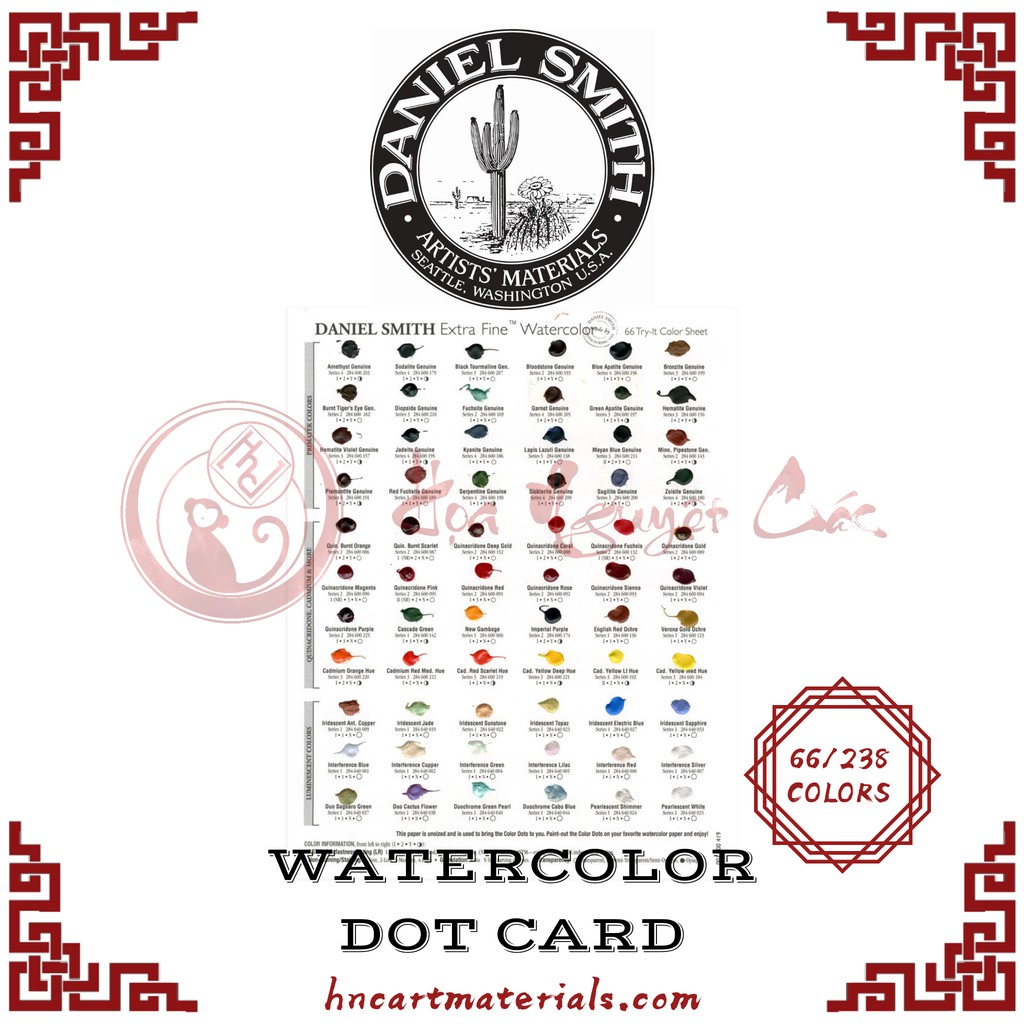 Dot card màu nước thử màu 238 màu
