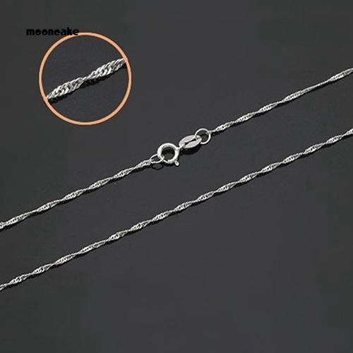 Dây chuyền mạ bạc dạng lượn sóng đính đá