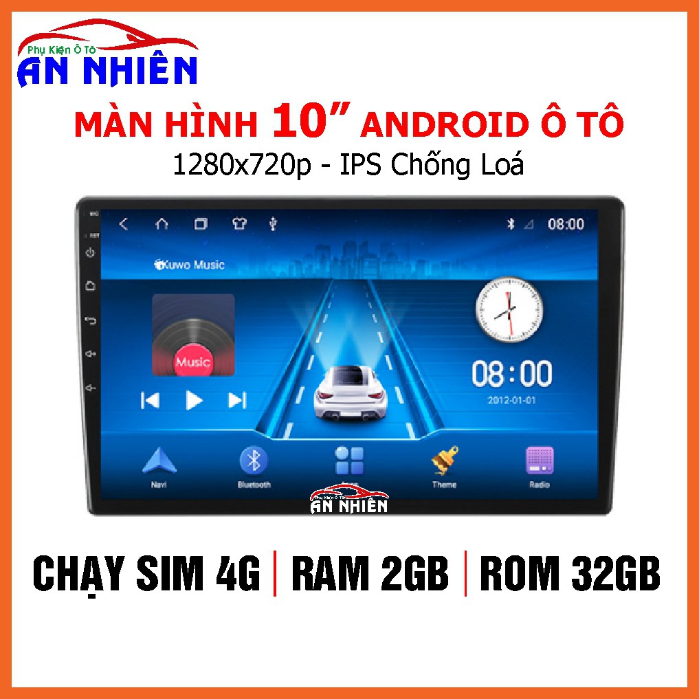 Đầu DVD Android Ô Tô - Màn Hình Android 10 inch Full HD Tích Hợp GPS Chỉ Đường, Camera Lùi Cho Xe Hơi