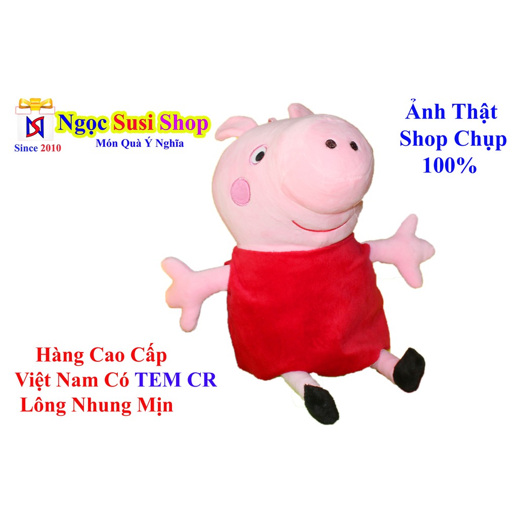 Thú Bông Gấu Bông Heo Peppa Mặc Áo Hàng Cao Cấp Có Tem CR Chiều Cao 40cm - Giá Cực Sốc