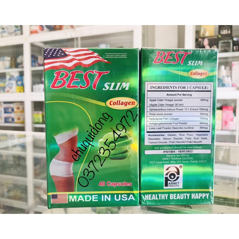 Giảm cân Best slim collagen hộp 40viên