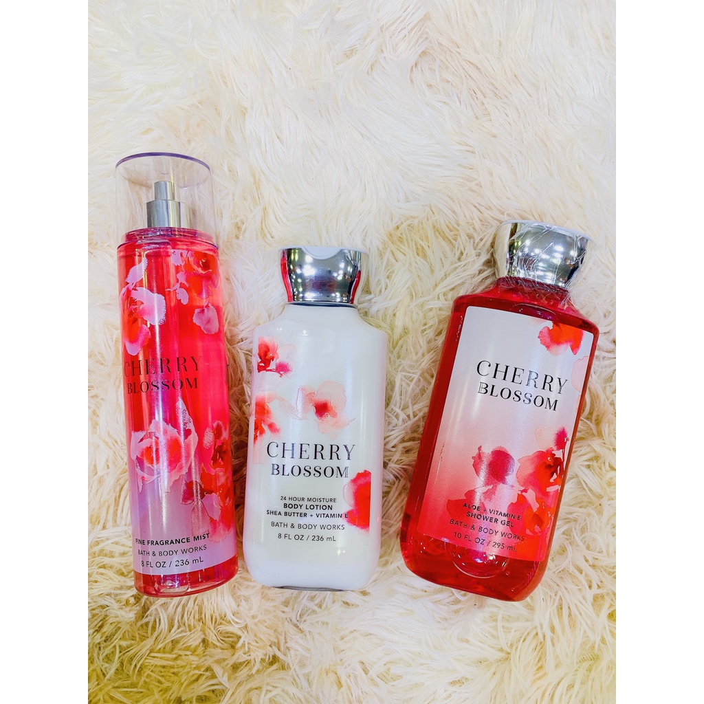 BỘ SƯU TẬP XỊT THƠM TOÀN THÂN - GEL - LOTION BATH AND BODY WORKS CHERRY BLOSSOM 236ML