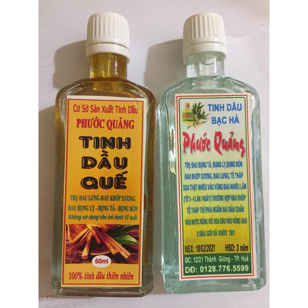 Tinh Dầu Quế, bạc hà, sả chanh Phước Quảng 60ml