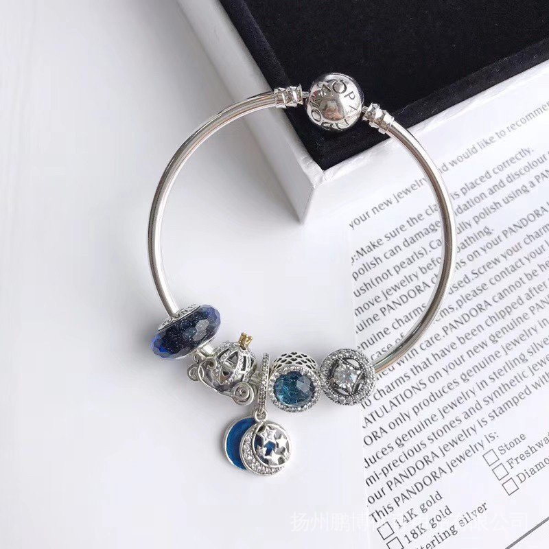 Vòng Tay Bạc 925 Trang Trí Hình Ngôi Sao Và Bí Ngô Phong Cách Pandora A3 as68 as3412