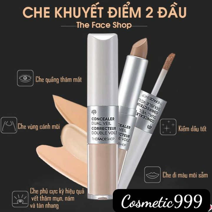 (Auth 100% )kem che khuyết điểm 2 đầu the face shop hàn quốc -cosmetic999