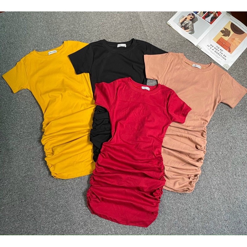 Váy cotton xịn ôm body- zúm phần hông tôn vòng 3  [HOT NHẤT] chất siêu xịn