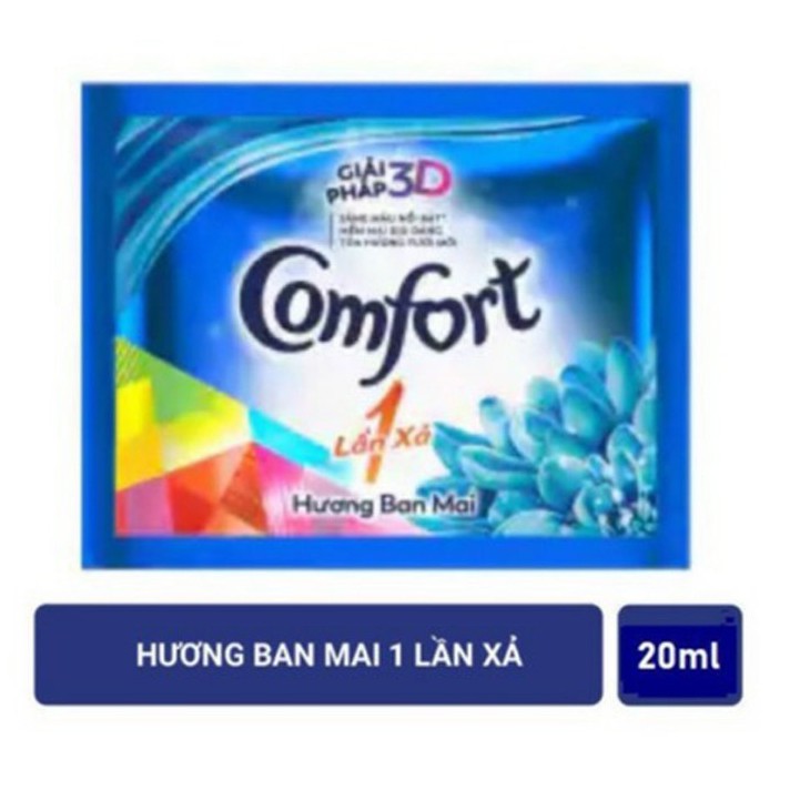 Dây 10 gói Comfort nước xả vải 1 lần xả hương ban mai gói 20ml