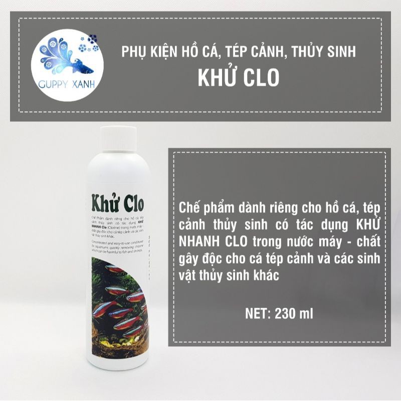 Thủy Sinh AZ Dung dịch khử Clo nước máy cho hồ cá cảnh, bể cá thủy sinh 230ml