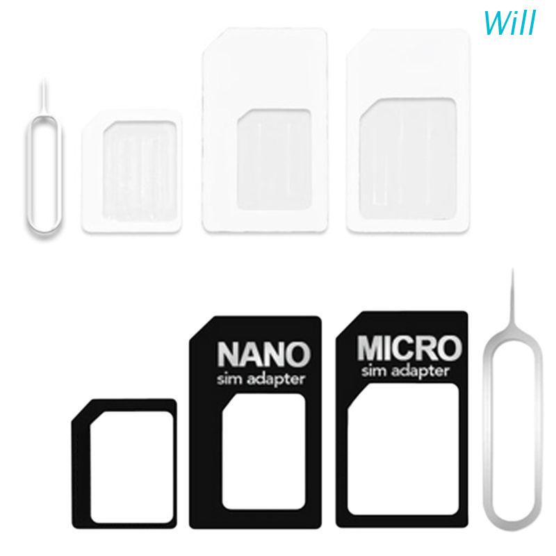 Đầu Chuyển Đổi Thẻ Sim 4 Trong 1 Nano Sang Micro Tiêu Chuẩn Cho Iphone Samsung 4g Lte
