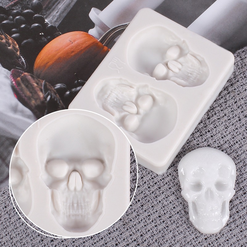 Khuôn Silicone Làm Bánh/Kẹo/Sô Cô La Hình Đầu Lâu 3D DIY