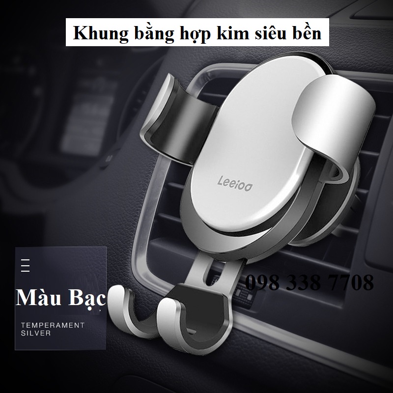 Giá đỡ điện thoại trên ô tô gắn cửa gió điều hòa xoay 360 độ bằng nhựa Hợp kim và nhựa ABS