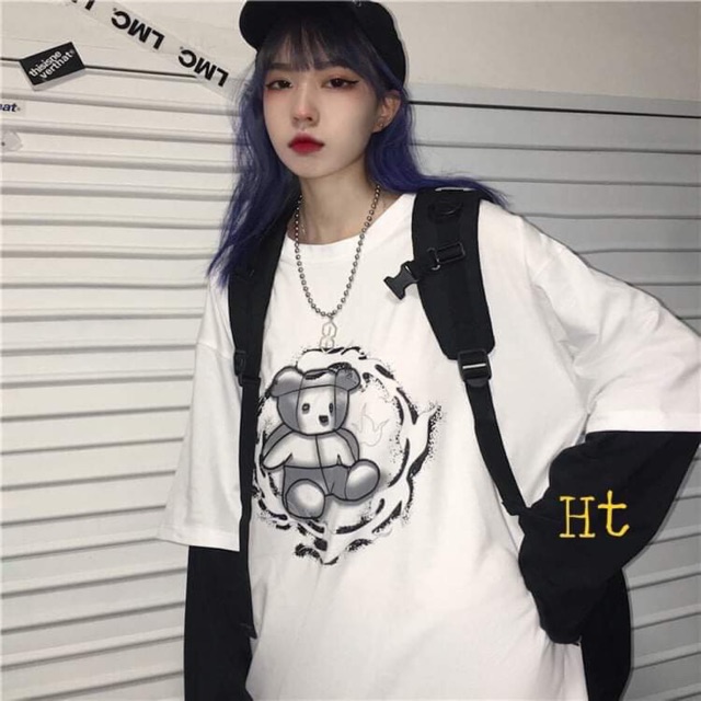 Áo 3D gấu vòng tròn ngắn tay HT11