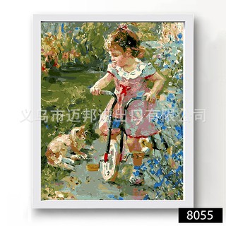 Tranh Sơn Dầu Số Hoá Tự Vẽ DIY - 8055 40x50cm có khung