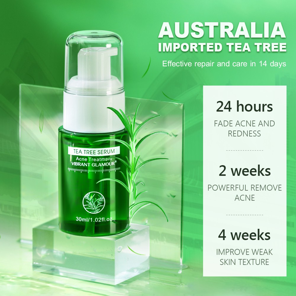 Serum Hỗ trợ giảm Vết Sẹo Loại Bỏ Mụn Làm Trắng Da Tinh Chất Tràm Trà 30ml Vibrant Glamor | BigBuy360 - bigbuy360.vn