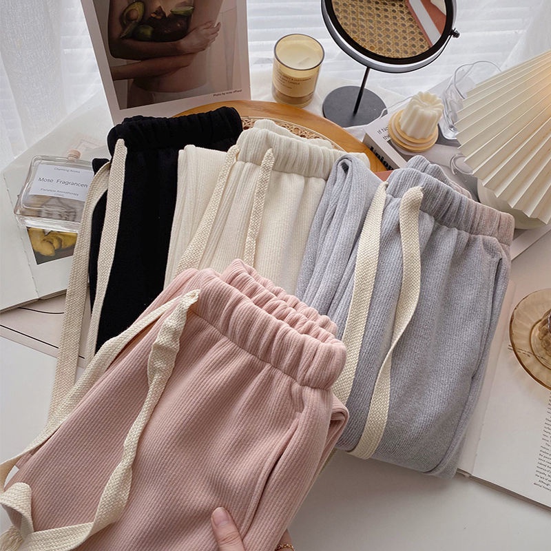 Quần Dài Lưng Cao Kiểu Dây Rút Phong Cách Thời Trang Hàn Quốc Mới