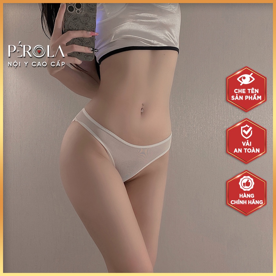 Quần lót nữ gợi cảm cao cấp chất lưới xuyên thấu phối nơ sau, đồ lót quần lót nữ Perola S115