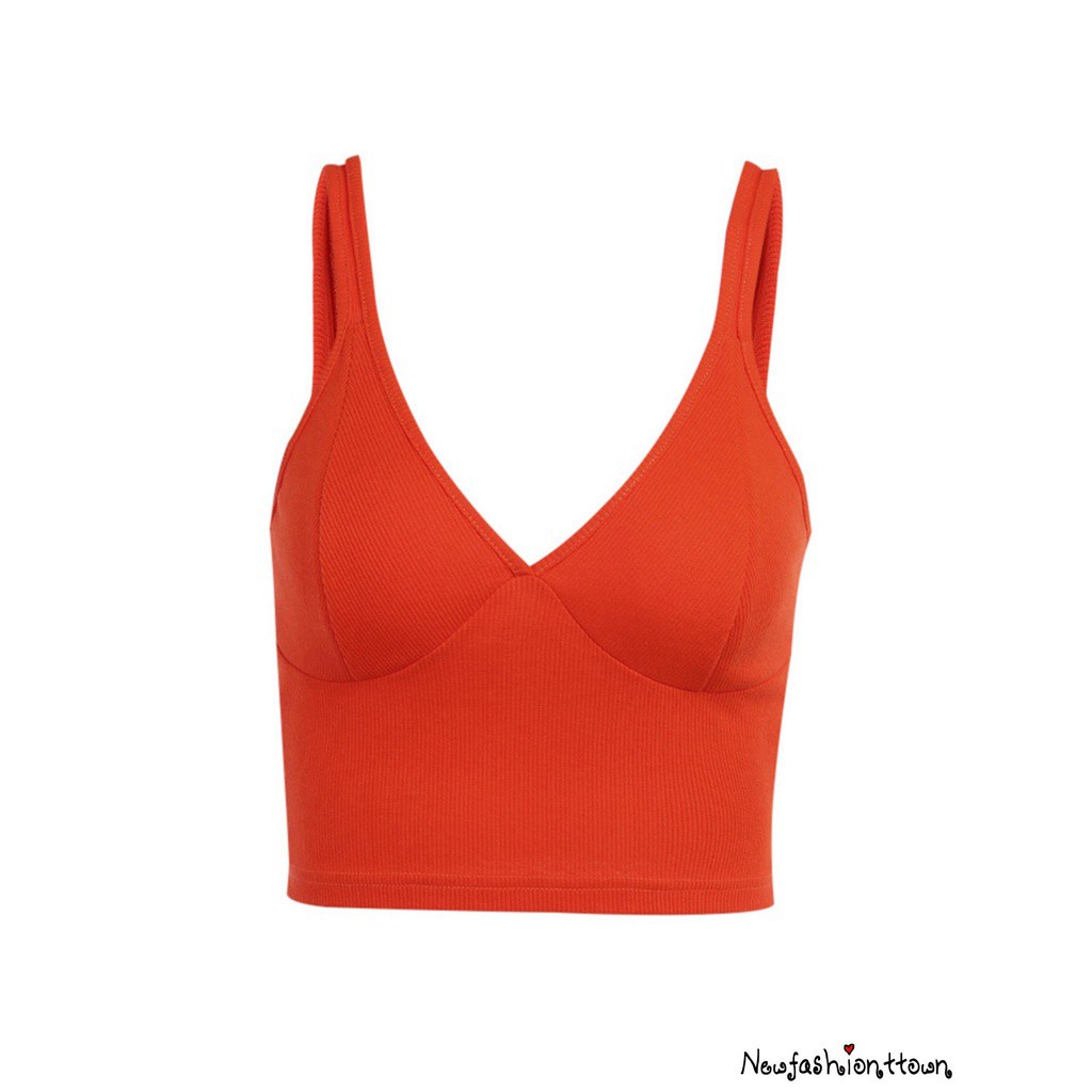 Áo Croptop Dệt Kim Không Tay Cổ Chữ V Gợi Cảm Cho Nữ