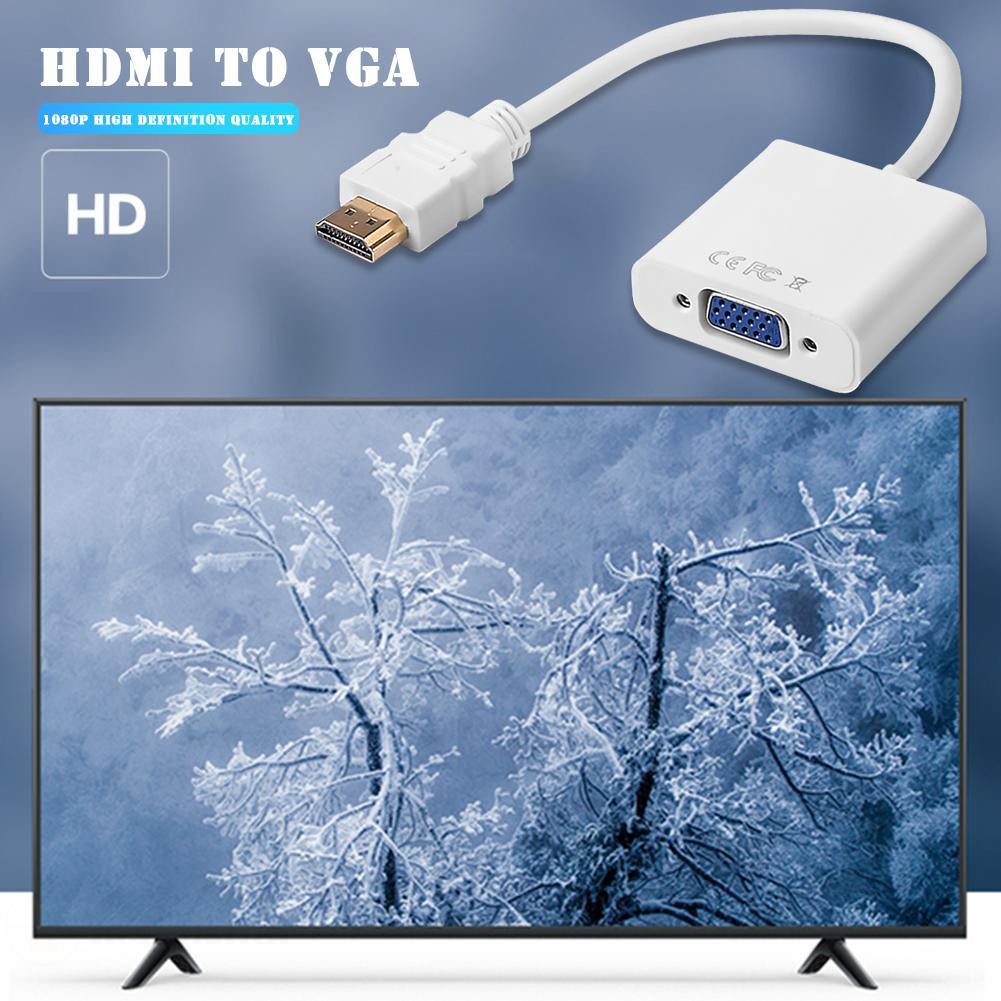 HDMI-compatible to VGA Adapter Gold Plated 1080P Male to Female Converter Video Cable