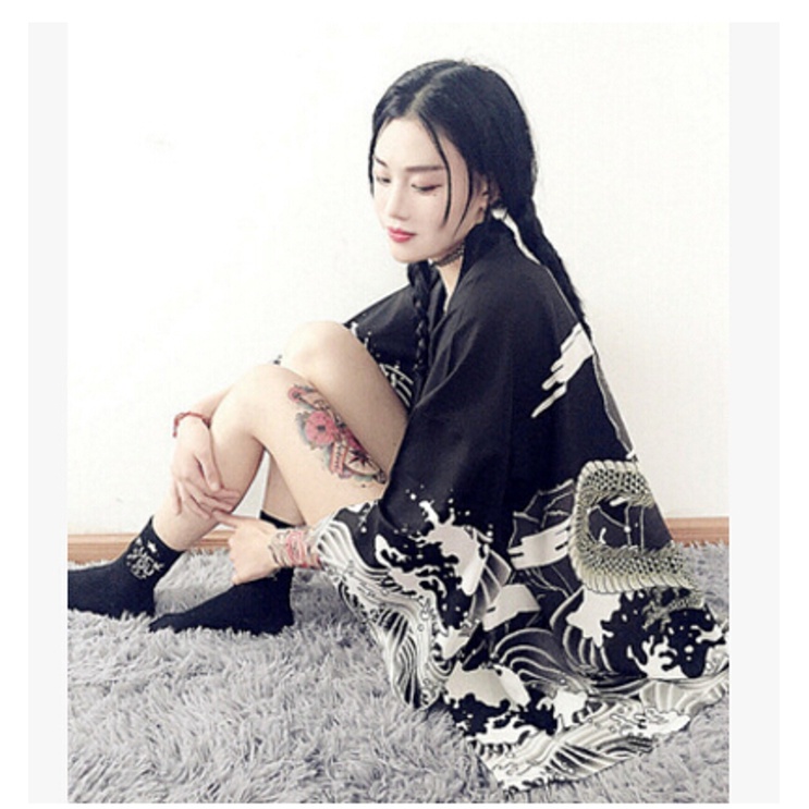 Wmmb Áo Khoác Cardigan Chiffon Chống Nắng In Hình Rồng Vintage Mới Lạ Bảo Vệ Thẻi