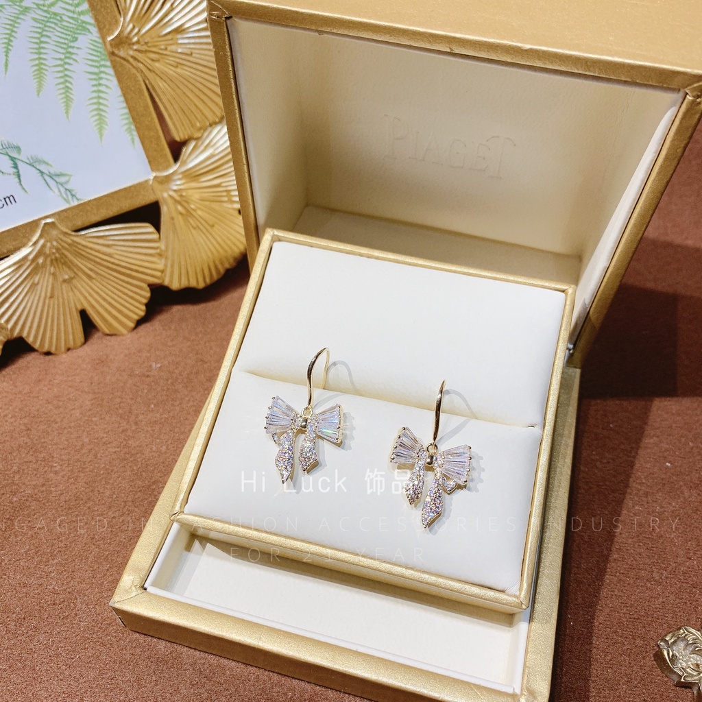 Bông Tai Hình Nơ Đính Đá Thời Trang 2022 Dành Cho Nữ