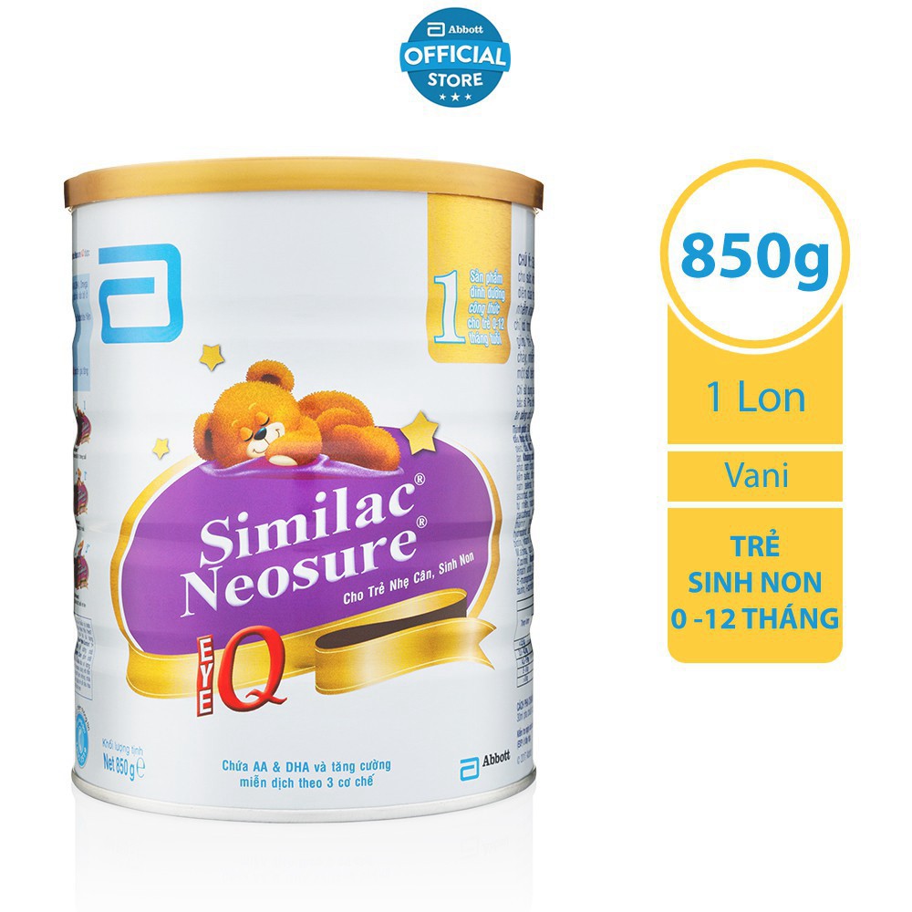 Sữa bột Abbott Similac Neosure (370g - 850g) (Nhẹ cân, Sinh non)
