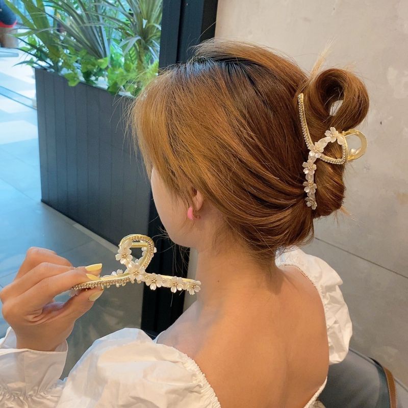 Kẹp Tóc Hình Hoa Đính Đá Thời Trang Cho Nữ
