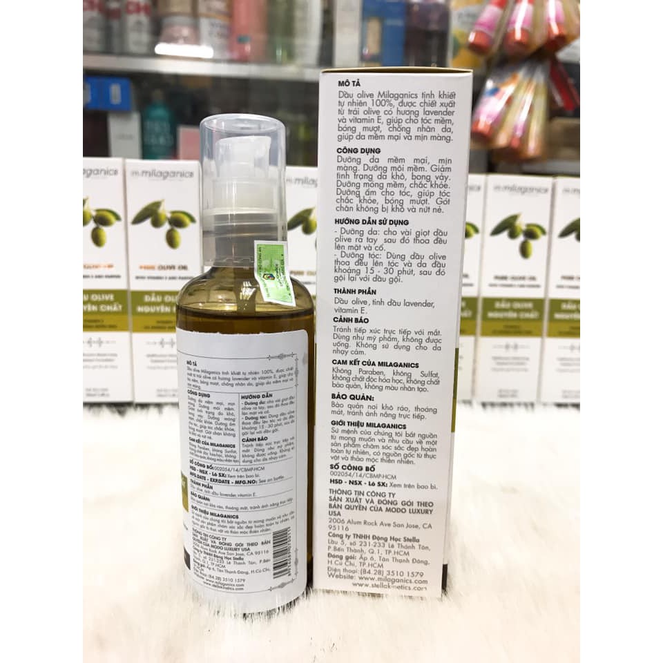 Dầu olive Milaganics 100ml nguyên chất | BigBuy360 - bigbuy360.vn