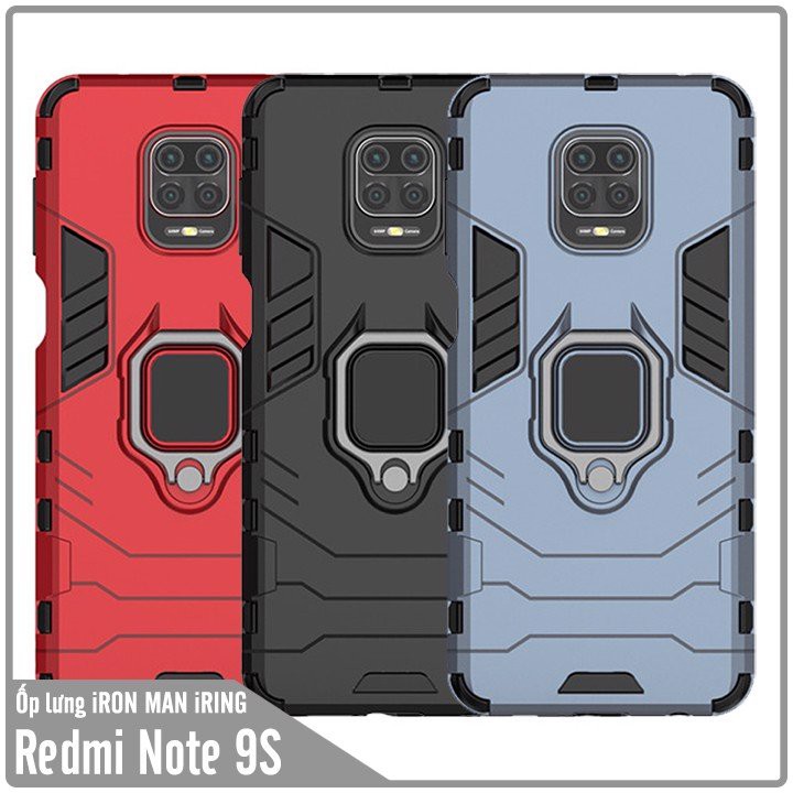 Ốp lưng cho Xiaomi Redmi Note 9S iRON - MAN IRING Nhựa PC cứng viền dẻo chống sốc