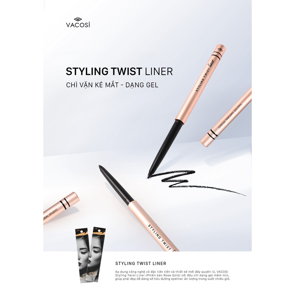 Chì kẻ mí dạng gel Vacosi Styling Twist Liner