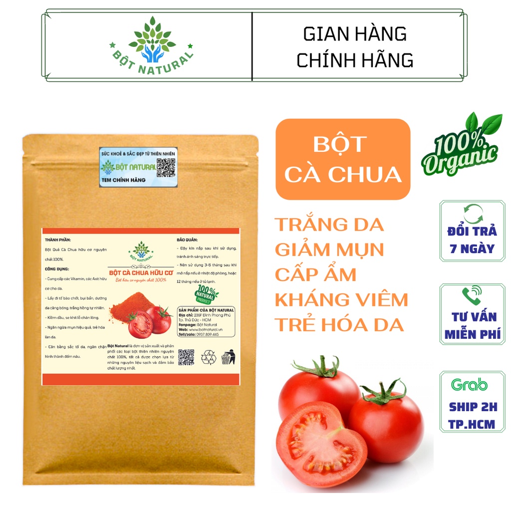 Bột cà chua nguyên chất 100% -trắng da, mờ thâm, ngừa mụn | Bột Natural