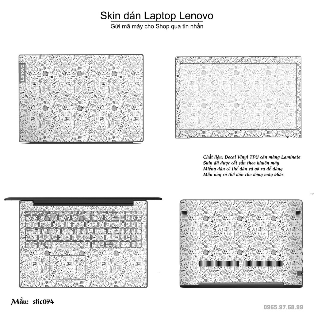 Skin dán Laptop Lenovo in hình Hoa văn sticker nhiều mẫu 13 (inbox mã máy cho Shop)