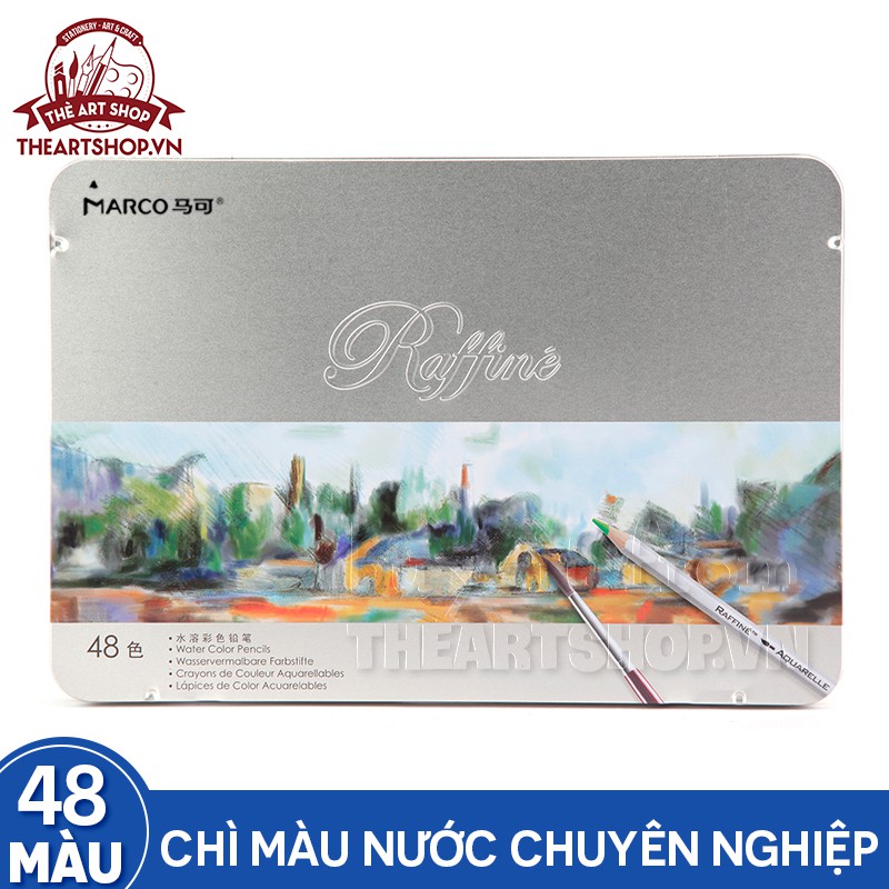 THEARTSHOP Chì màu nước MARCO RAFFINE 12/24/36/72 màu (Hộp thiếc - Hộp giấy)