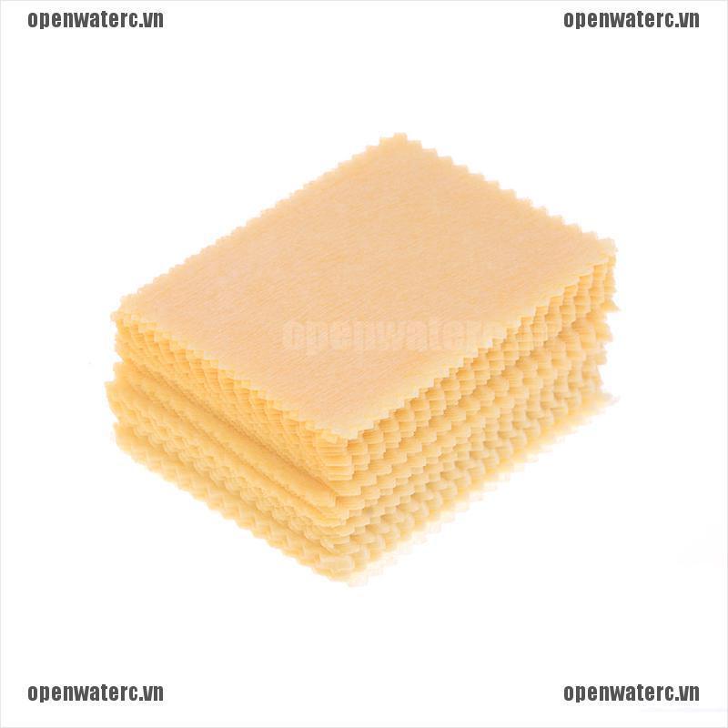 Bộ 100 Khăn Lau Bằng Vải Vi Sợi Màu Vàng Cho Điện Thoại / Máy Tính Bảng / Laptop
