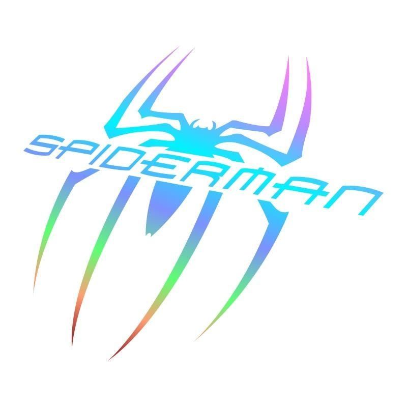 Miếng Dán Trang Trí Xe Hơi Phản Quang Họa Tiết Người Nhện Thay Đổi Màu Sắc Độc Đáo