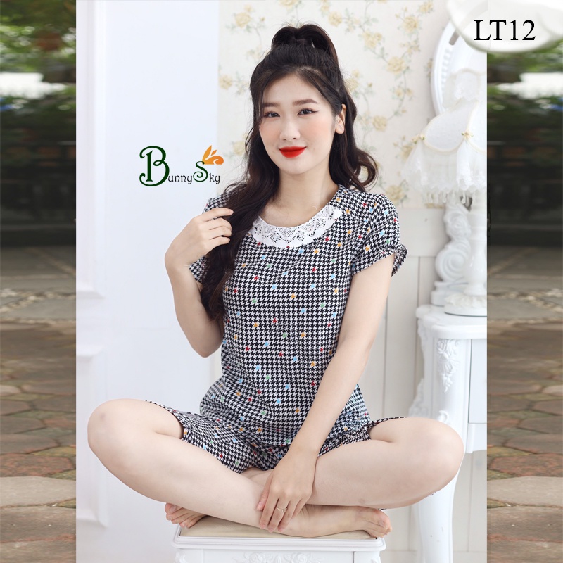 [Bunnysky] SET ĐỒ BỘ MẶC NHÀ LỬNG V ĐÁP REN